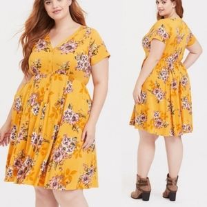 Torrid Yellow Floral Dress 4x